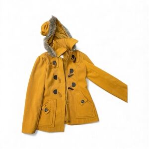 Xhilaration Mustard Yellow Women’s Small Pea Coat